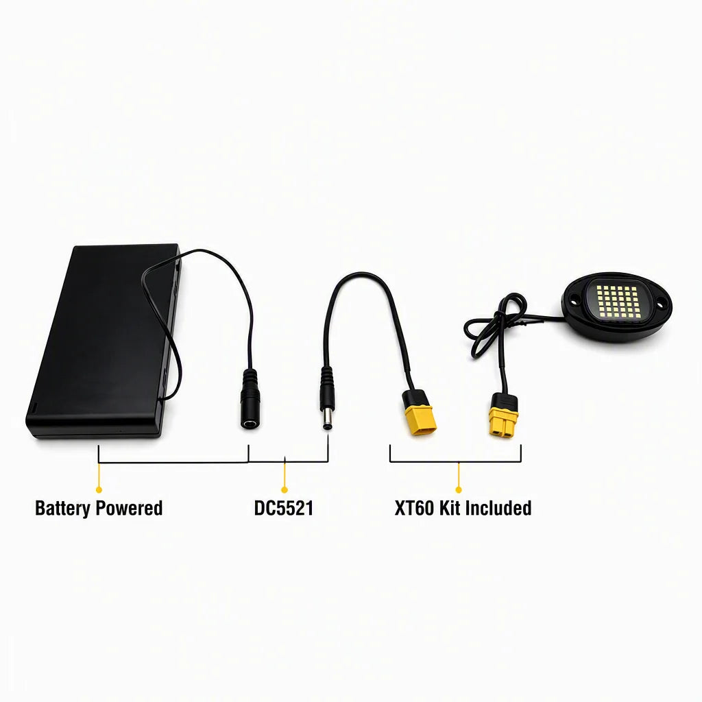 Luz de roca a batería