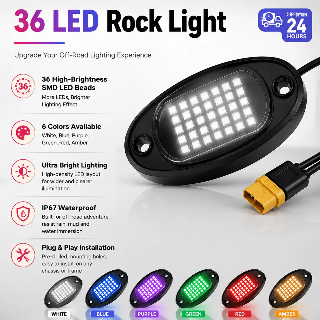 Luz de roca a batería